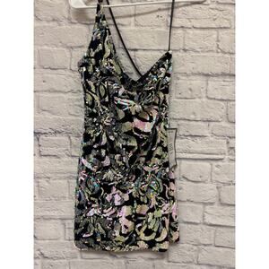 Blondie Nights 1 Shoulder Sequin Mini Bodycon Formal Dress Jr 11, Women's 10 NWT
